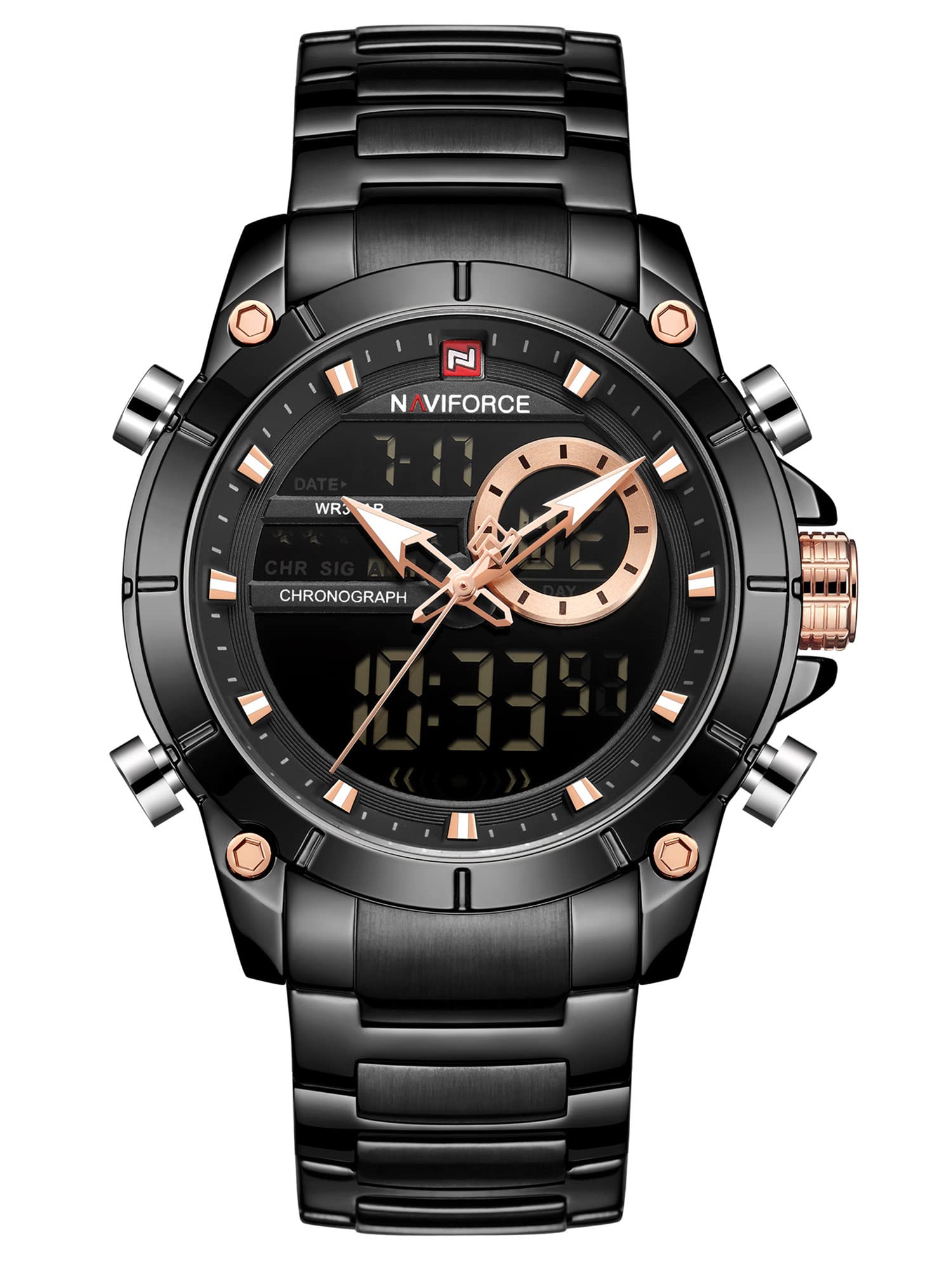 Montre quartz homme affichage digital et analogique business et sport Maiju