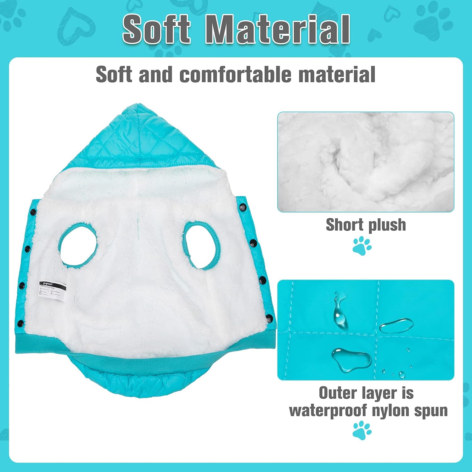 PUPTECK Dog Winter Clothes with Hat, Soft Warm Cold Weather Dog Coats for Small Medium Dogs, Comfortable Dog Jacket Best Gift for Puppies