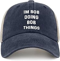 Vista 15 de Im Bob Doing Bob Things - Sombrero de camionero para hombre, sombrero de malla vintage para verano