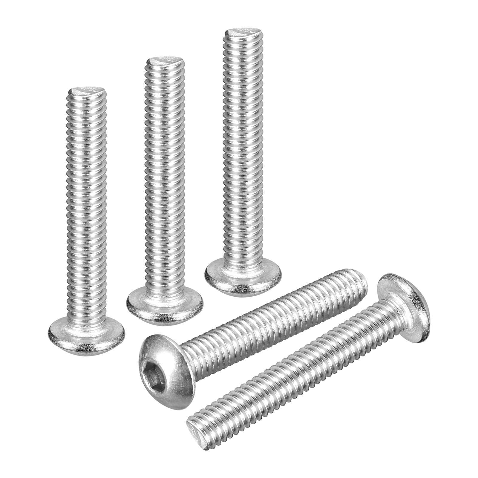 DTGN M4-0.7x25mm Button Head Socket Cap Screws - 30Pack - Good for Road Bicycle, Mountain Bike, Auto, Motorcycle - 304 Stainless Steel Whitewashed - Hex Socket Drive Fasteners
