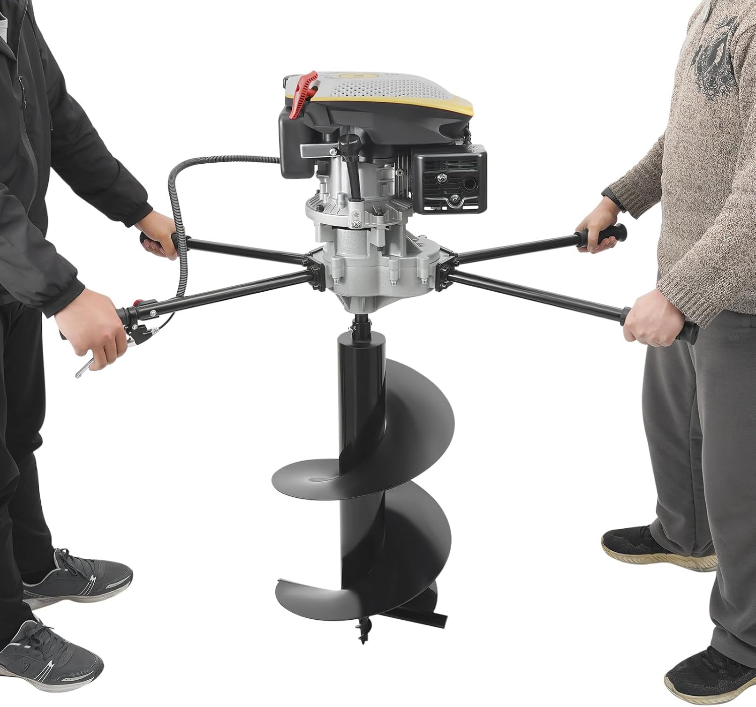 Post Hole Digger, 173CC 9HP Auger Post Hole Digger Gas Powered Two Man Earth Digger Heavy Duty Fence Hole Maker Machine with 16" Earth Auger Drill Bit for Farmland Garden Plant