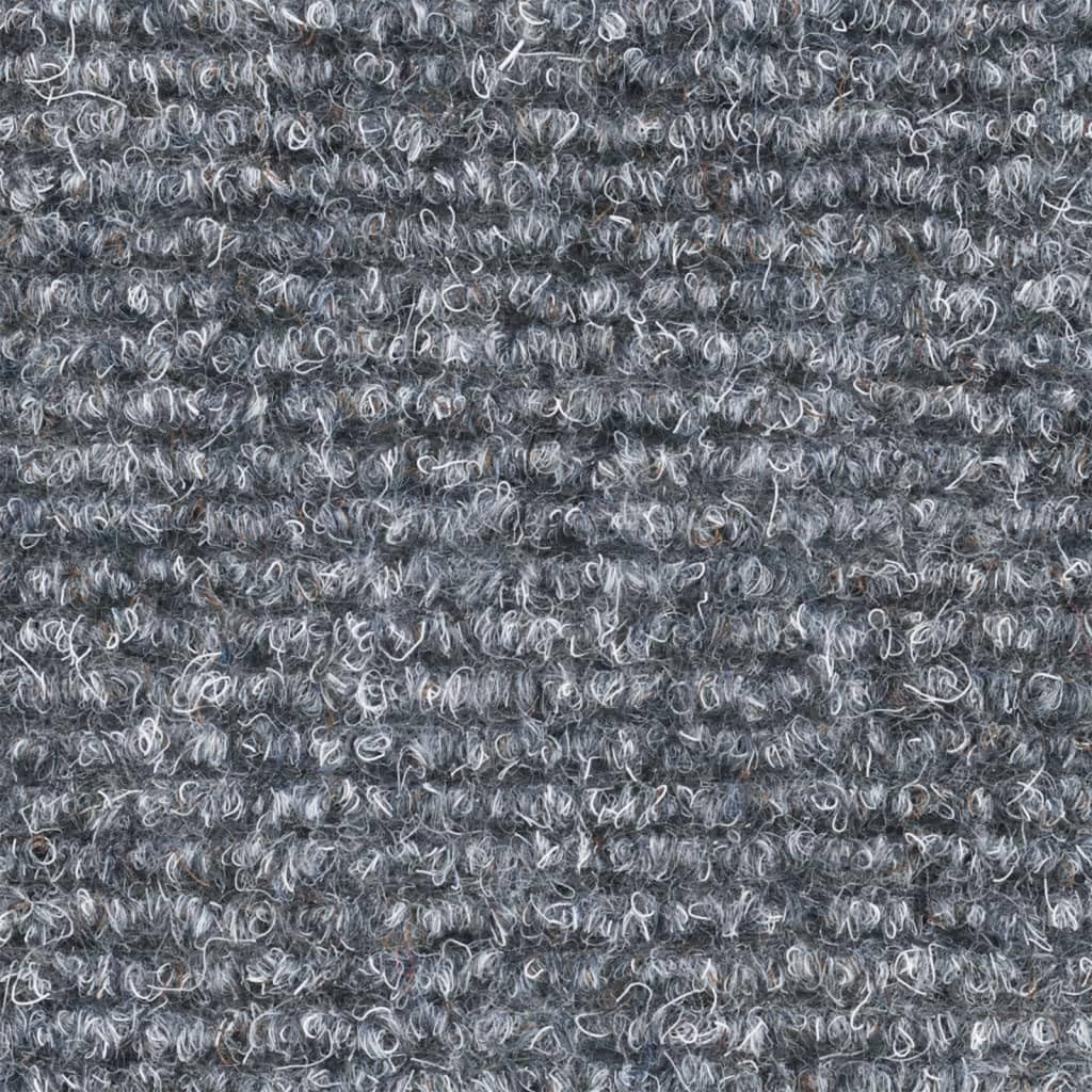 Lot de 5 tapis d'escalier autocollants - 65 x 21 x 4 cm - Gris clair - Semi-circulaires - En polypropylène - Antidérapant - Avec bandes adhésives - Protection d'escalier pour escalier en bois