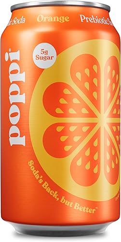 POPPI - Soda prebiótica de naranja, lata de 12fl. oz disponible en Yaxa Colombia