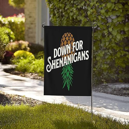 Miniatura 7 de Banderas de piña al revés, bienvenida y abajo para travesuras, bandera de jardín, pancarta de lino de doble cara para swingers, 12.5 x 18 pulgadas
