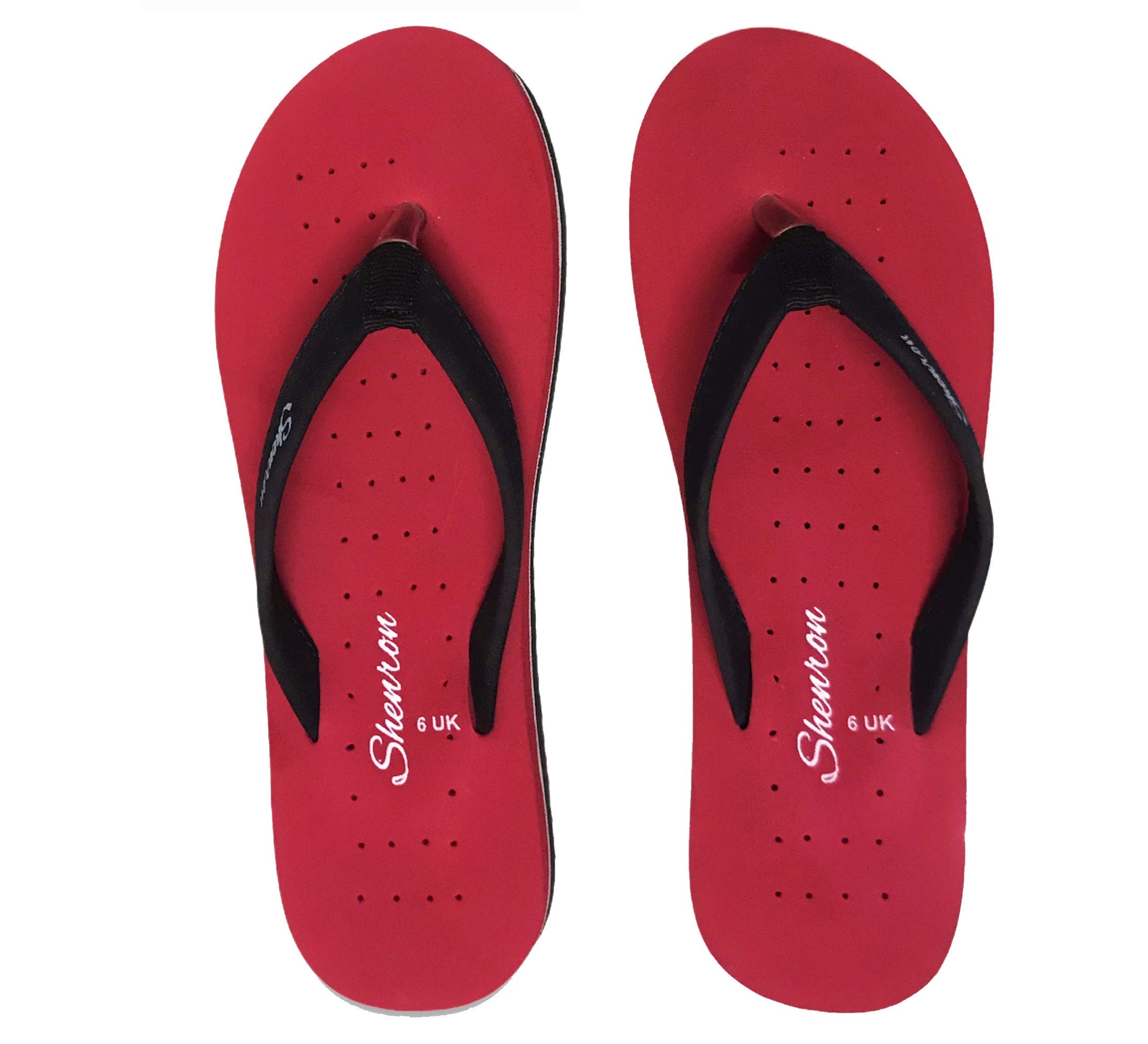 ShenronOrtho Slippers for Women | Women’s Flip-Flop Slippers | Ladies Comfit slippers | Soft & Comfortable Indoor Outdoor Fashionable Slippers for Girls, Daily Use chappals for women (101) | Red Color - Size: 7 UK