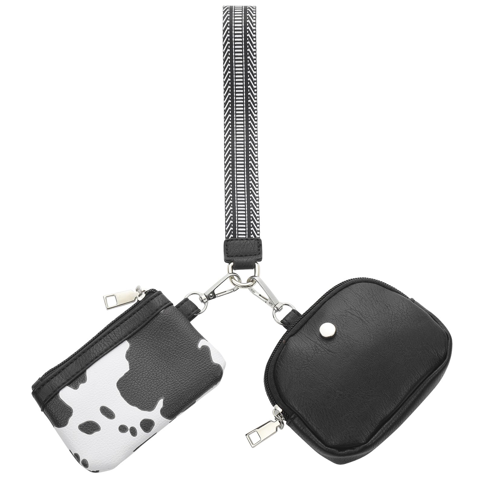 KUKOO Wristlet Wallets for Women, Zip Around Coin Purse Detachable Dual Pouch Keychain Wallet