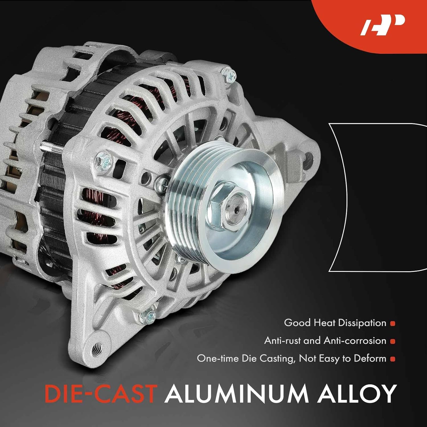 A-Premium Alternator Compatible with Chrysler Sebring 2001-2005 & Mitsubishi Eclipse 2000-2005, Galant 1999-2003 & Dodge Stratus 2001-2005, 3.0L, 12V 85A 6-Groove Pulley Clockwise, Replace# M362301D