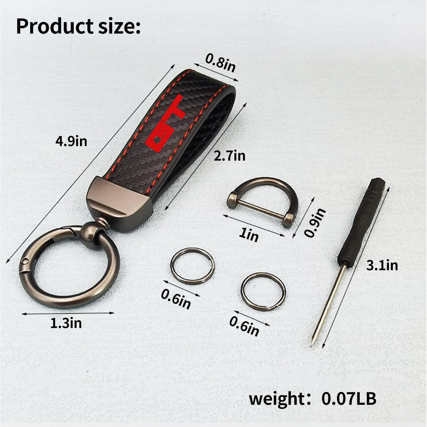 Metal Key Chain Ring Holder 2.0 Inches Kech-ftgt