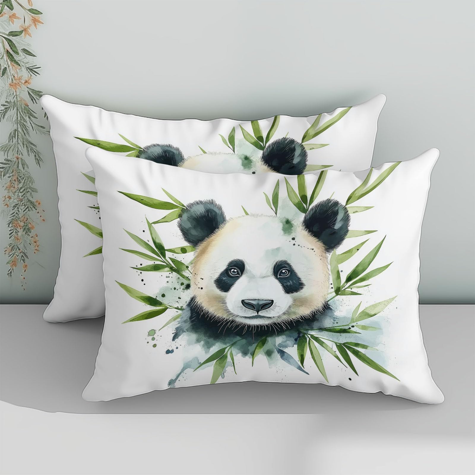 Blanco Juego de Funda Nordica 180x220 cm (Cama 105) Panda Gigante Dibujos Animados Blanco Funda de Edredón Algodón Poliéster Transpirable Suave Moderno Juego de Funda de Edredón y 2 Fundas Almohada
