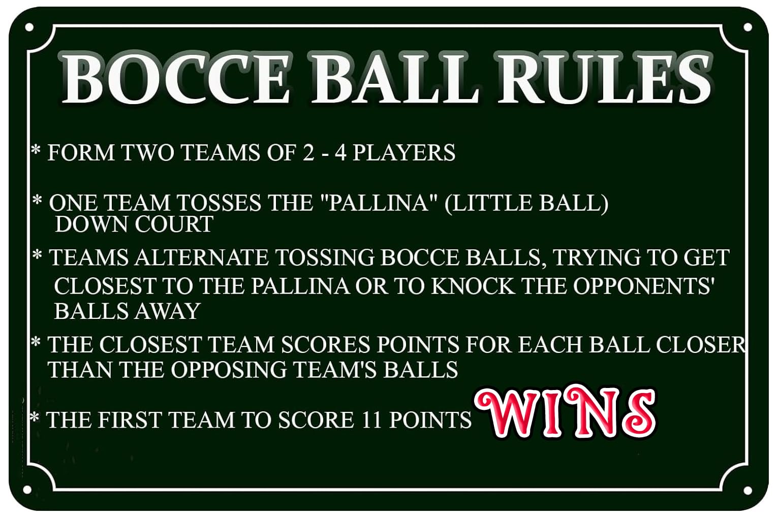 Bocce Ball Crossing Vintage Metal Sign Physical Culture Knowledge Retro Plaque Wall Decor for Home Cafe Bar Pub Garden Office Club Bar Gym Decoration 8X12 Inch
