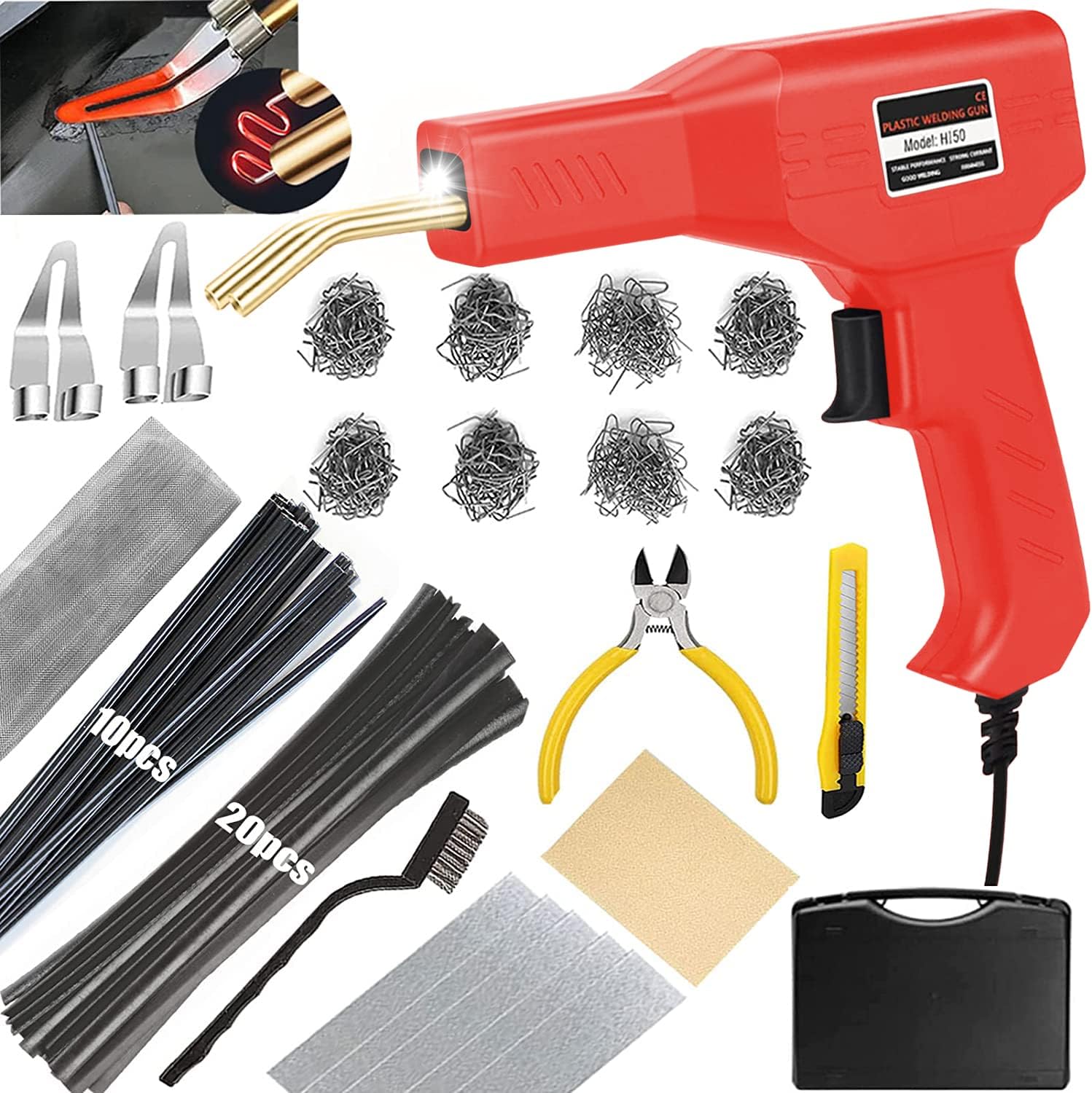 Kit De Soudure Plastique YIHUA 960-V Avec Pistolet LED Et 200 Agrafes - Neuf