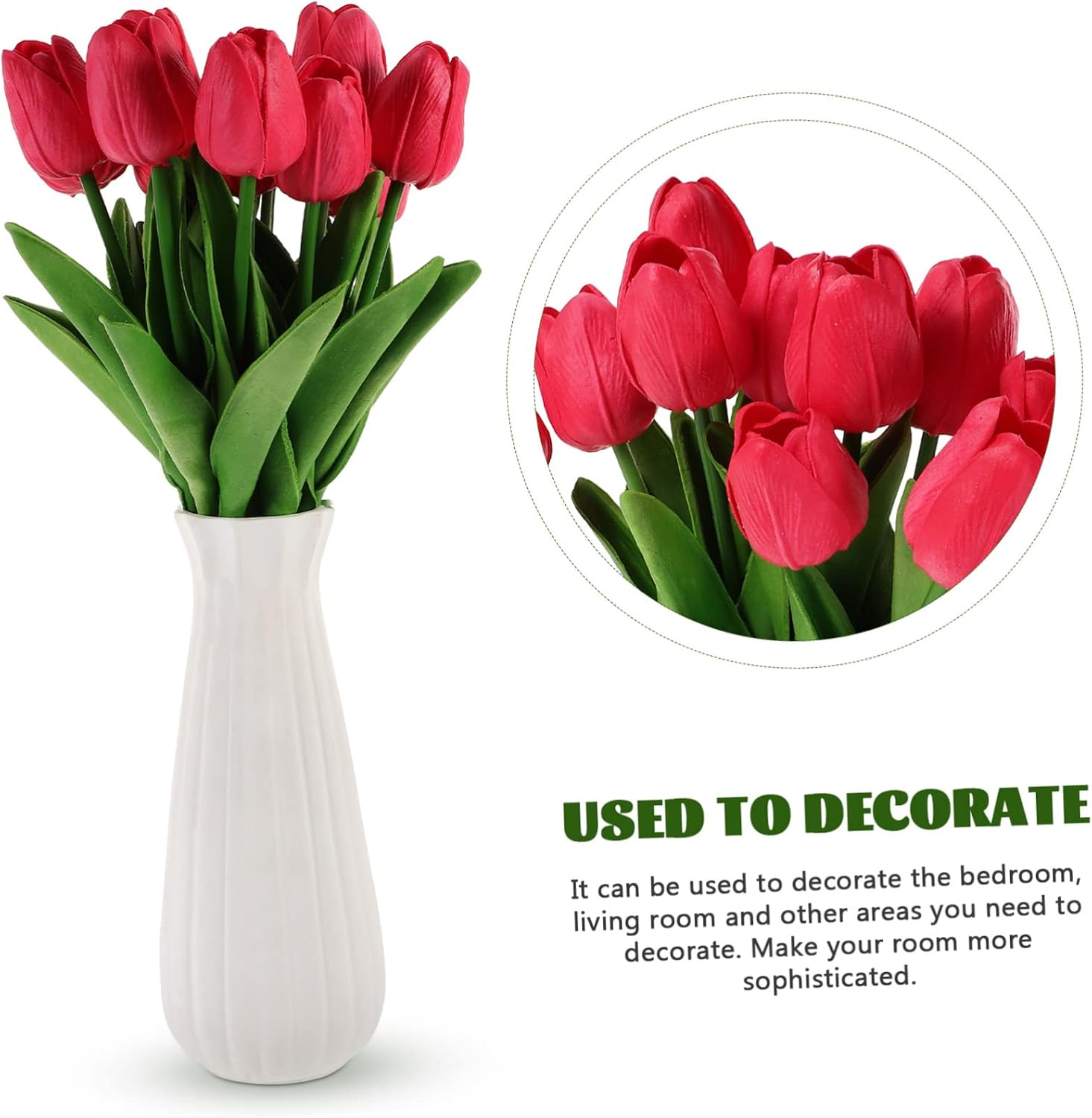 ABOOFAN 12Pcs Faux Tulip Floating Candles for Wedding Centerpieces Vibrant Artificial Flower Vase Fillers for Spring Table Decor and Home Decoration