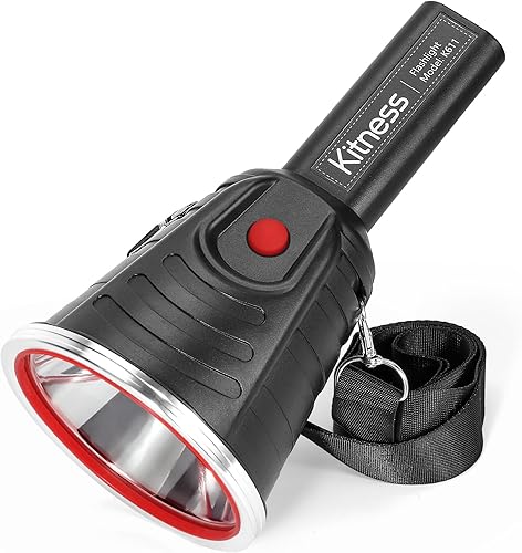 Kitness Foco de mano de alta potencia, linternas LED recargables, reflectores impermeables, superbrillantes, Coon, luces de caza, linterna de