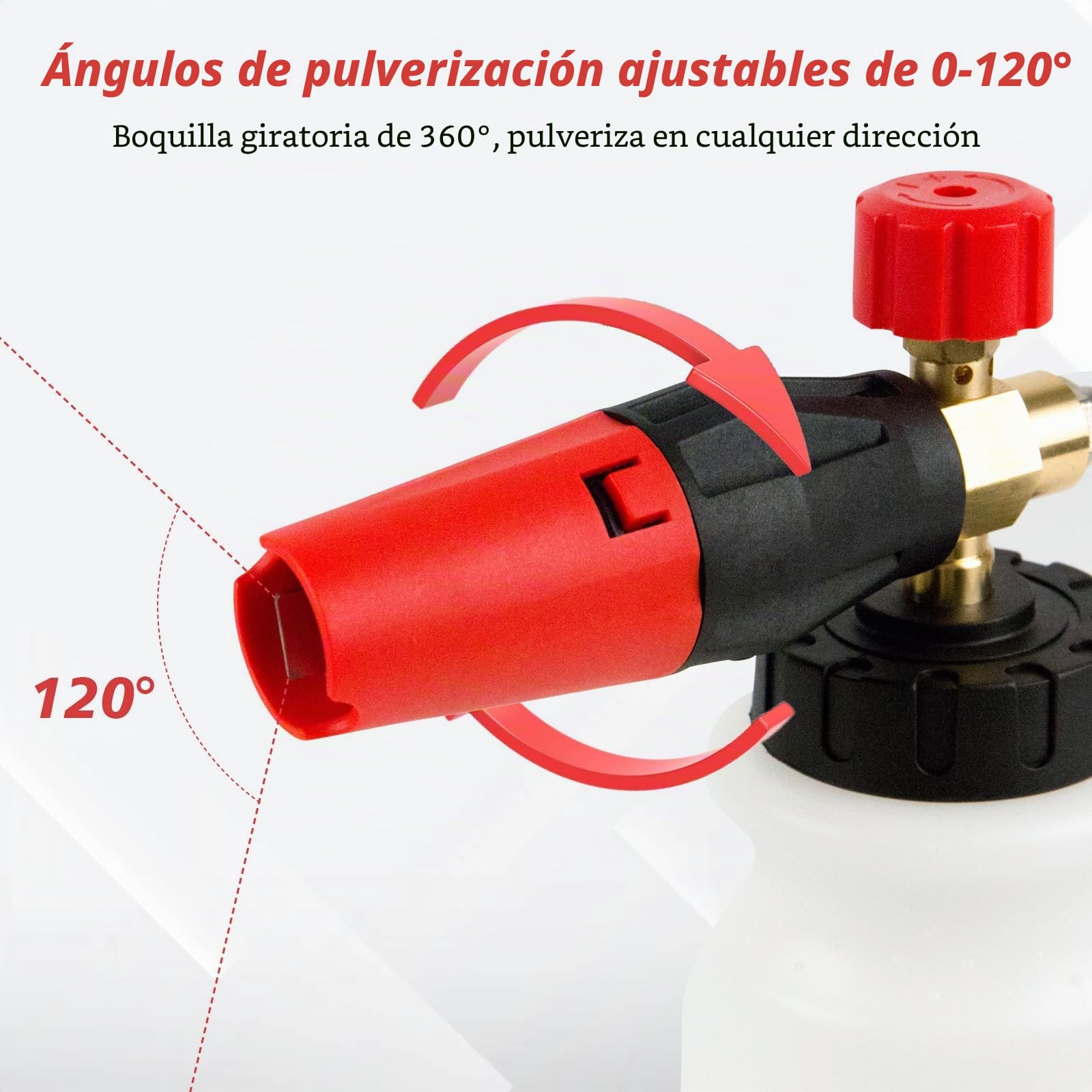 Pistola para hidrolavadora de 3000 PSI con cañón de Espuma con 5 boquillas