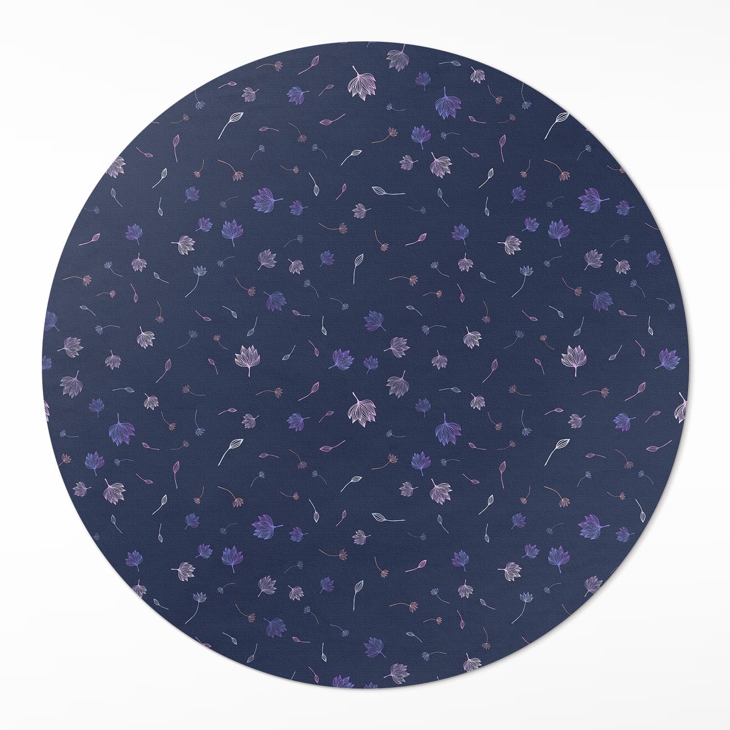 Tapis vinyle cuisine et maison rond résistant motif floral