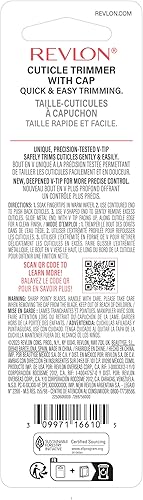 Miniatura 8 de Revlon - Cortadora de cutículas con tapa, herramienta para quitar cutículas, cuidado de uñas, hoja de punta en V de alta precisión (paquete de 1)