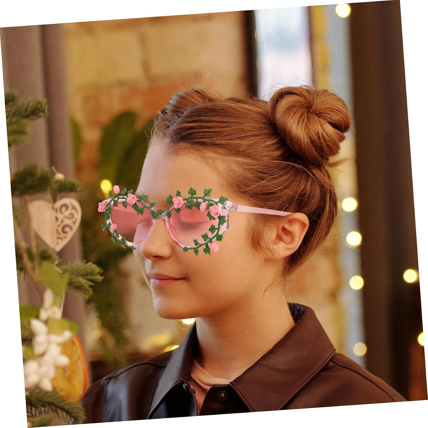 Flower Sunglasses for Women Funky Retro Eyewear for Parties Lightweight Fun Decoration Unique and Fashion Accessory