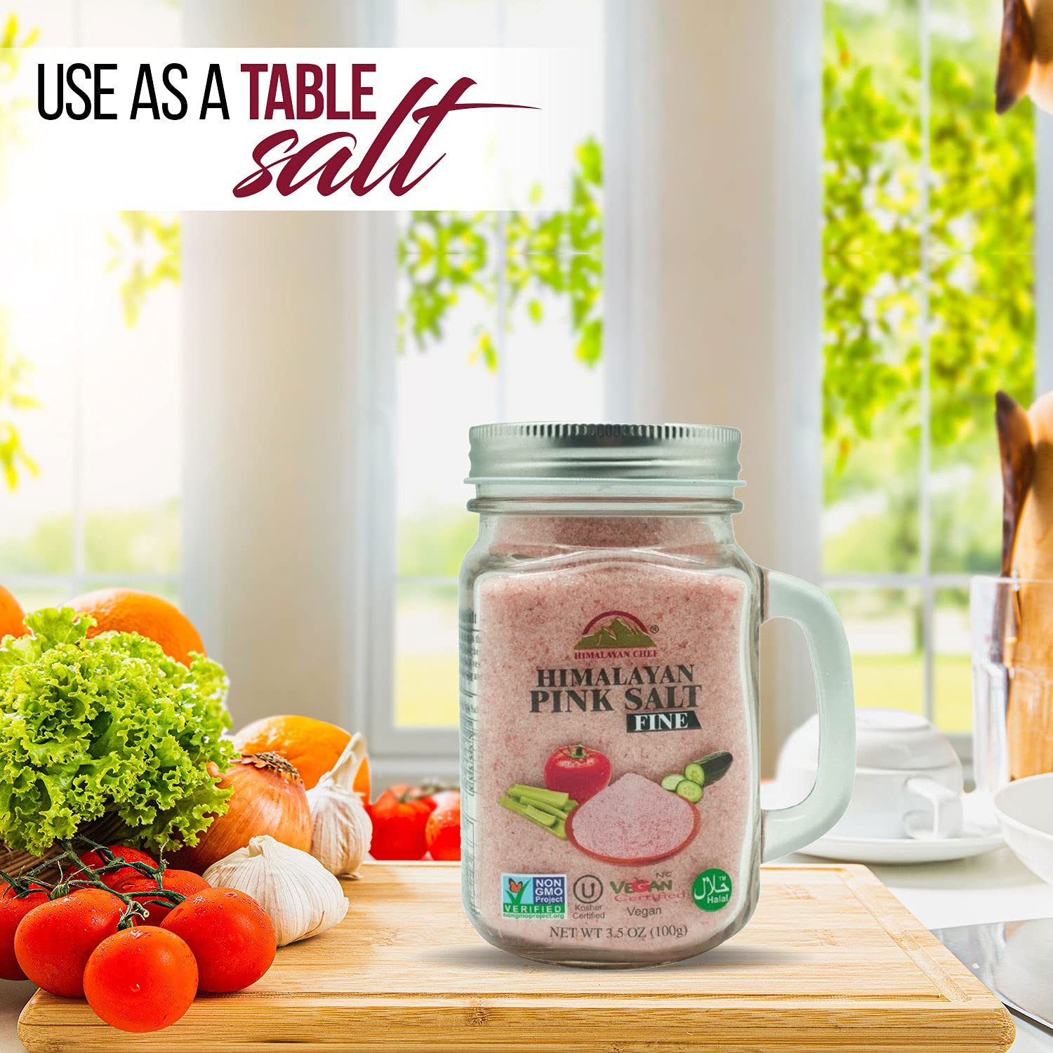 Himalayan Chef Himalayan Salt Fine, Small Mason Jar-3.5 Ounce, Pink : Everything Else