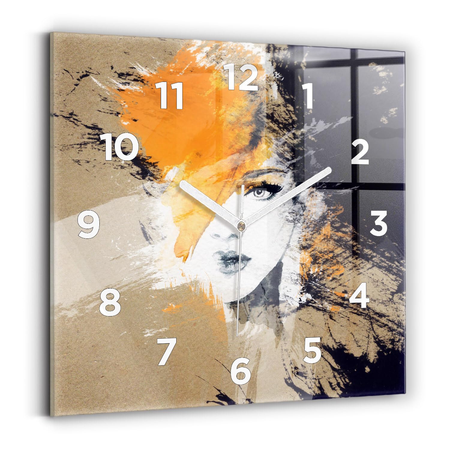 Horloge murale carrée sans tic-tac Wallfluent 30x30 cm pour stopper les nuisances sonores du quotidien