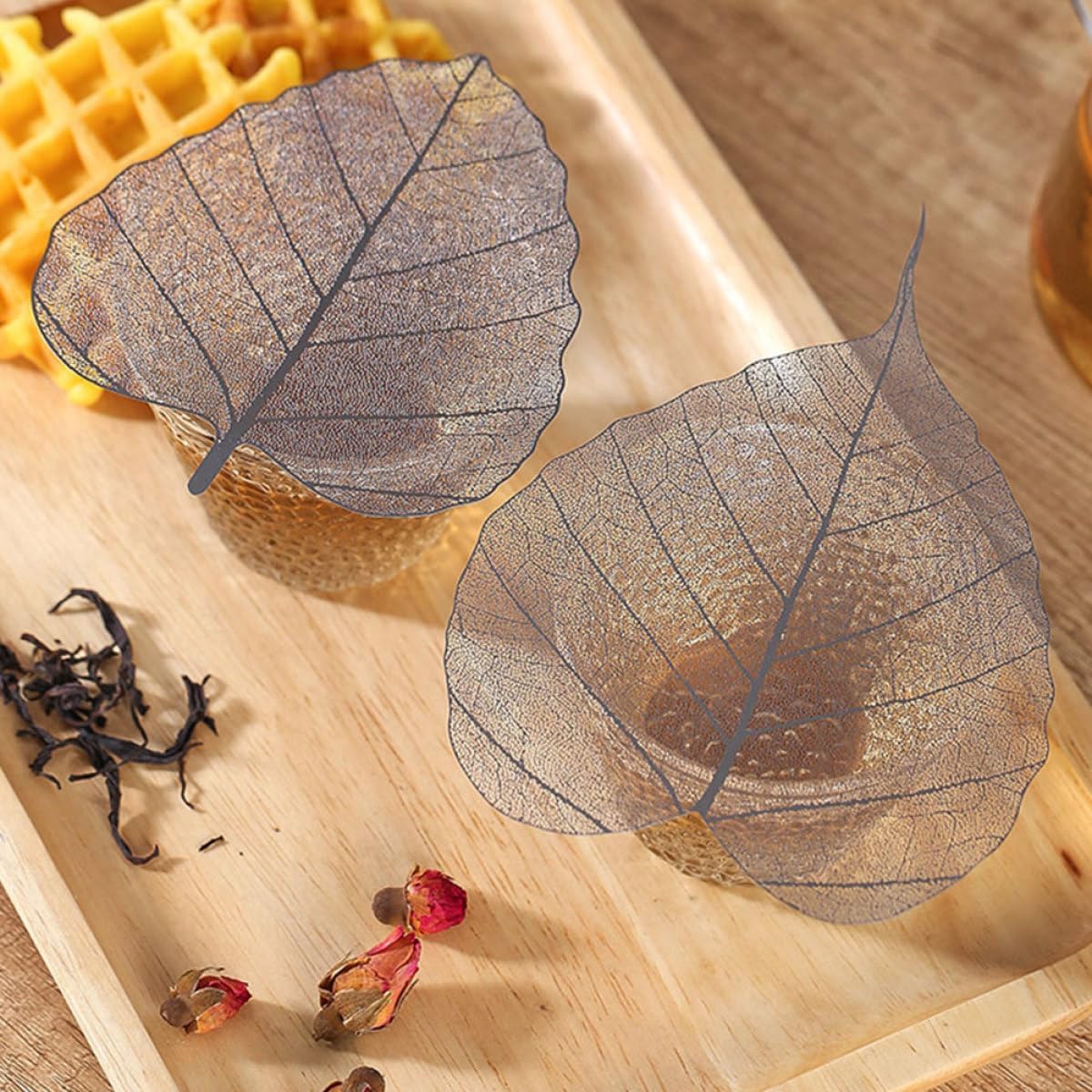 LABRIMP 2pcs Metal Leaf-shaped Tea Strainer Set Reusable Mesh Infuser Filters for Loose Leaf Tea Travel and Home Accessories image 5