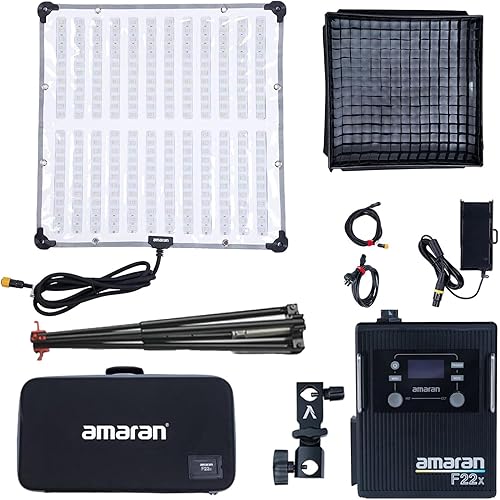Aputure Amaran F22X Flexible Led Video Light BI-Color 2500K~7500K,200W,9 Lighting FX with Honeycomb Grid Soft Box,Support App Control