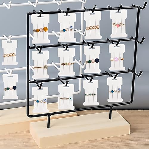 Miniatura 7 de Mototo 300 tarjetas de exhibición de pinzas para el cabello, pasadores para el cabello, soporte de exhibición de joyas, cartón de papel rectangular