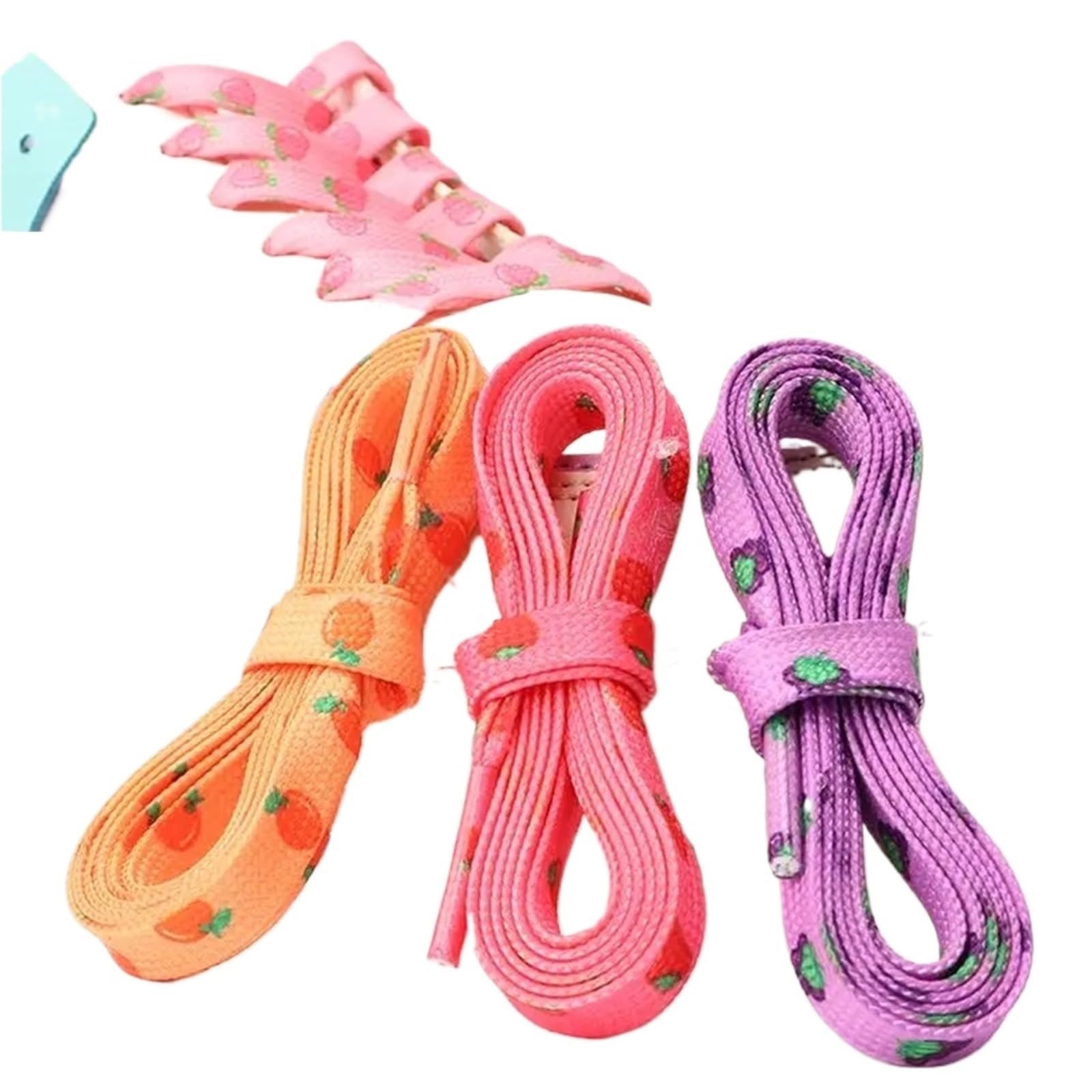 4 pares de cordones frutas for zapatillas tela, elásticos for zapatos planos Para Zapatillas Deportivas