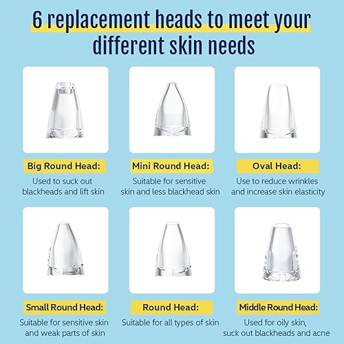 Miniatura 3 de Aspiradora removedor de puntos negros, removedor de cabeza negra para cara, extractor de puntos negros con 3 potencia de succión, 6 sondas de