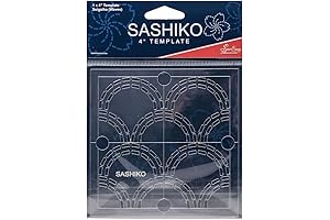 Sew Easy Sashiko Embroidery Template for Beginners 4x4in Wave Patterns