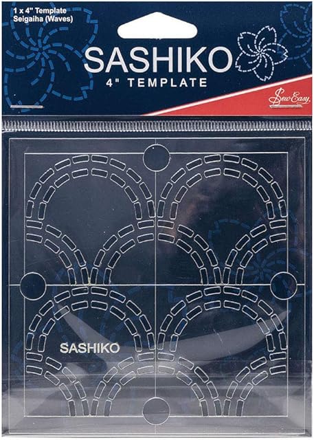 Sew Easy Sashiko Embroidery Template 4 x 4in Seigaiha (Waves)
