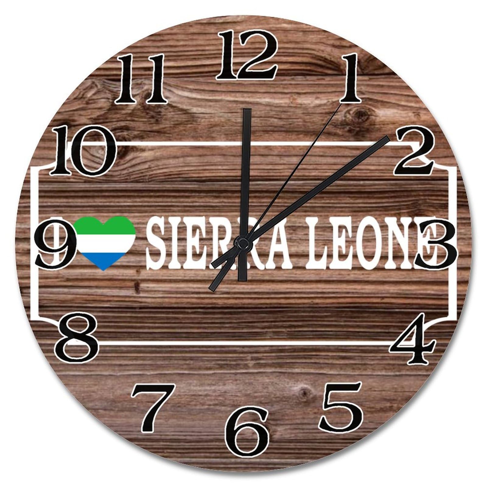 Horloge Sierra Leone 30,5 cm : déco rustique sans bruit