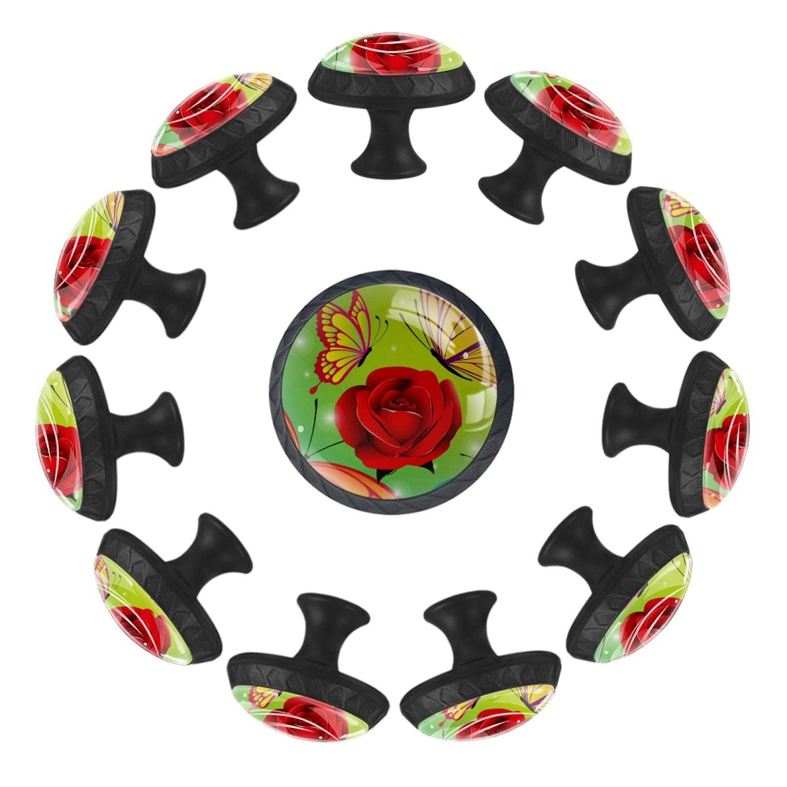 Boutons de tiroir 35mm fleur et papillon pour la décoration de la crèche