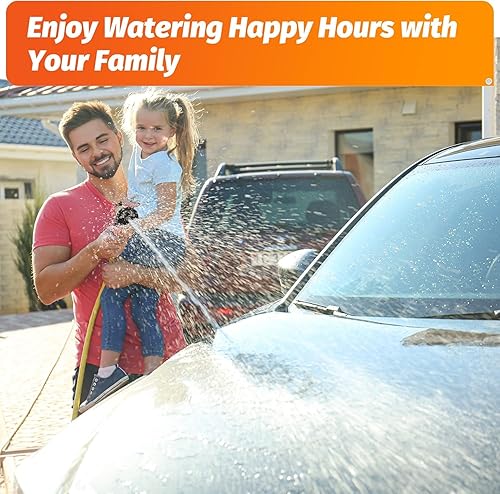 Miniatura 61 de AUTOMAN - Boquilla de metal para manguera de jardín, con 7 patrones de riego ajustables, es antideslizante, para regar plantas, césped y jardín