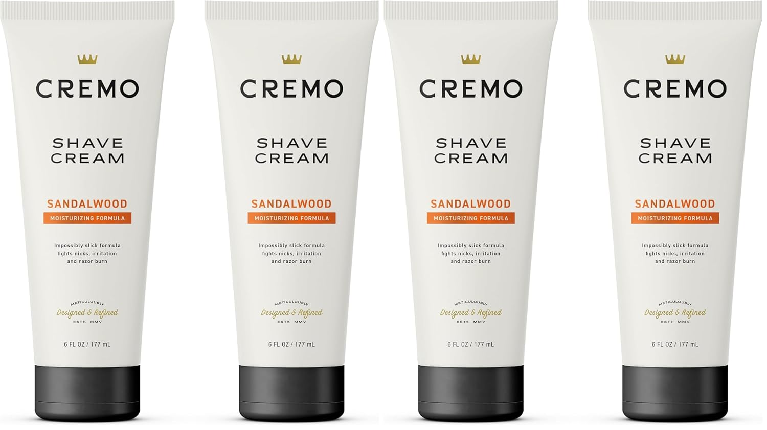 Cremo Barber Grade Sandalwood Shave Cream, Astonishingly Superior Ultra-Slick Shaving Cream Fights Nicks, Cuts And Razor Burn, 6 Fl Oz,2 Count (Pack of 2)