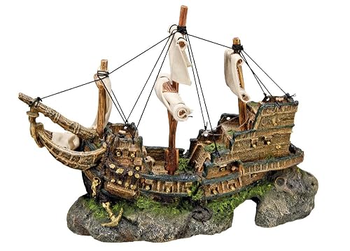 Nobby Adornos de Acuario de Barco, 33 x 13 x 23 cm