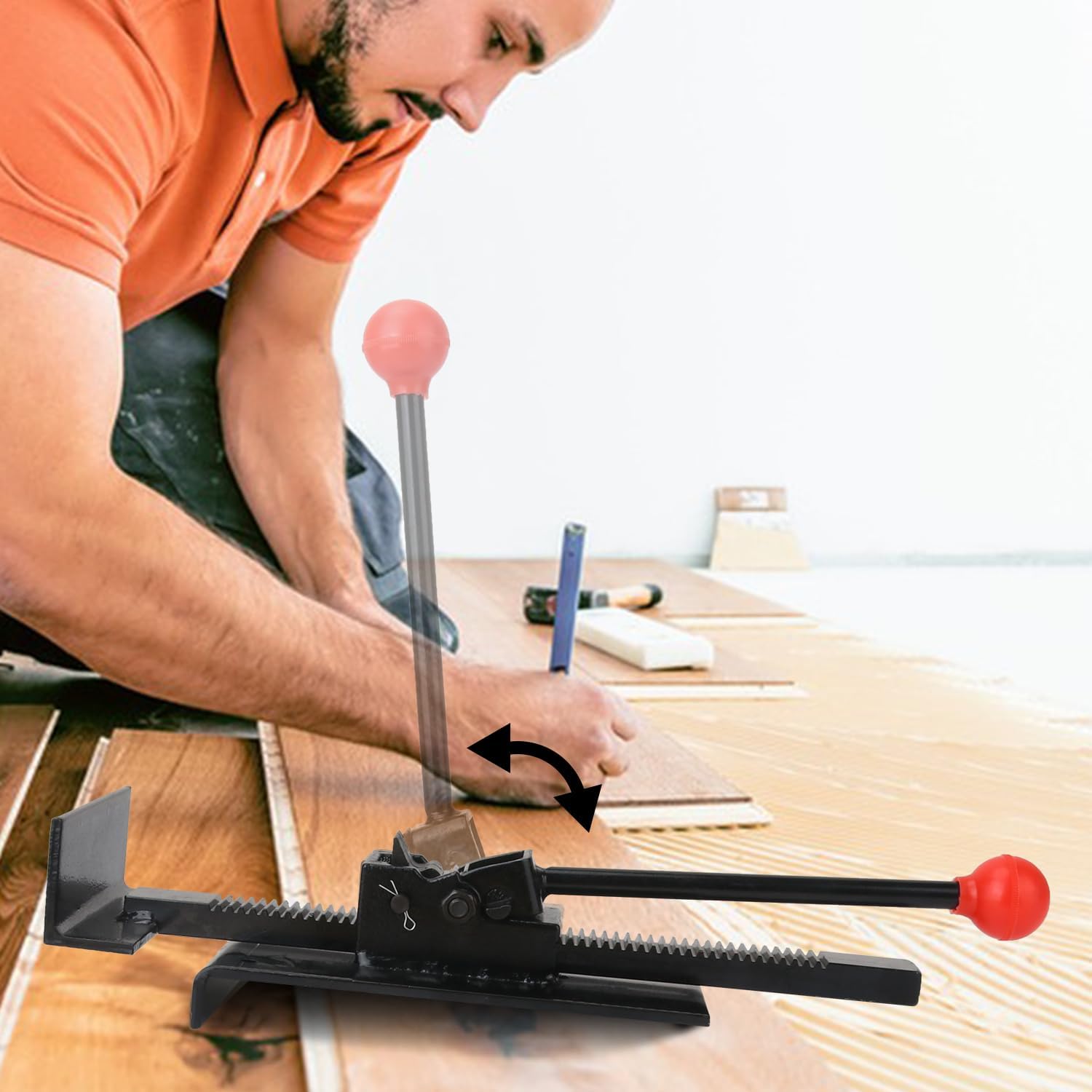 Flooring Jack Positioning Tools, Hardwood Floor Jack, Flooring Jack Positioning & Installation Tools for Laminate Flooring, Black, Professional