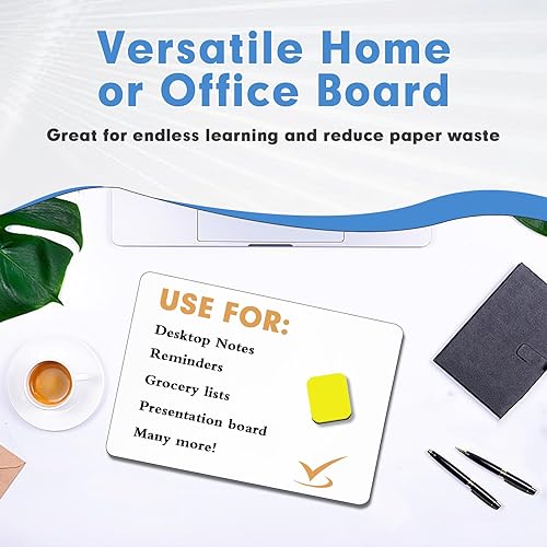 Miniatura 6 de HERKKA - Tableros portátiles de borrado en seco, paquete de 25 pizarras blancas pequeñas de doble cara de 9 x 12.5 pulgadas con 25 borradores,