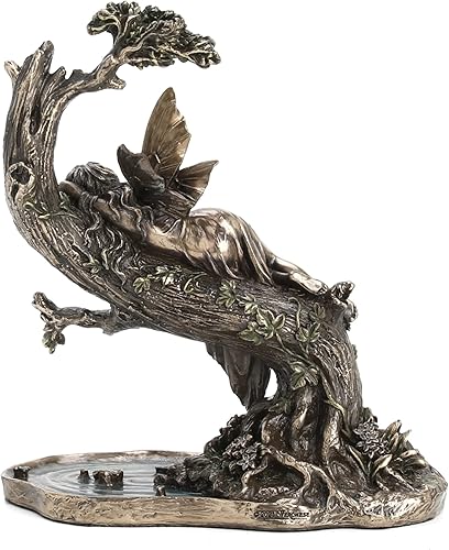 Miniatura 4 de Veronese Design 6 1/2" Siesta Fairy - Estatua de acabado de bronce antiguo de resina fundida en frío