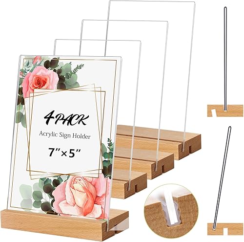 Vista 9 de Soporte transparente de 8.5 x 11 pulgadas para menú de mesa, soporte de exhibición de escritorio, soporte de papel, soporte para letreros de mesa