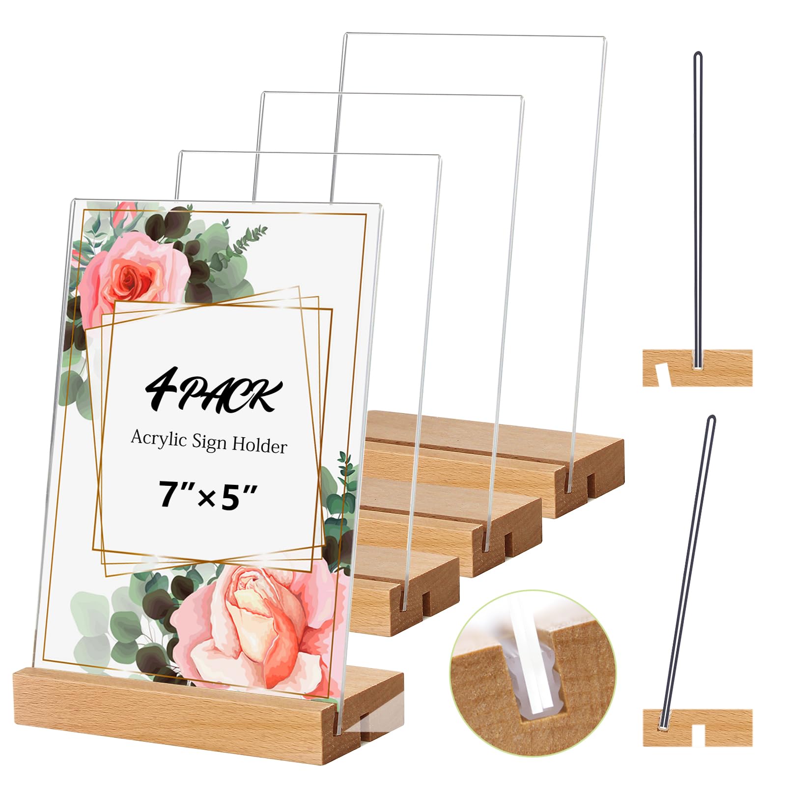 8.5 x 11 inches Clear Table Menu Display Stand Desktop Display Stand Paper Holder Table Top Sign Holder Suitable for Restaurants, Office, Home, Store