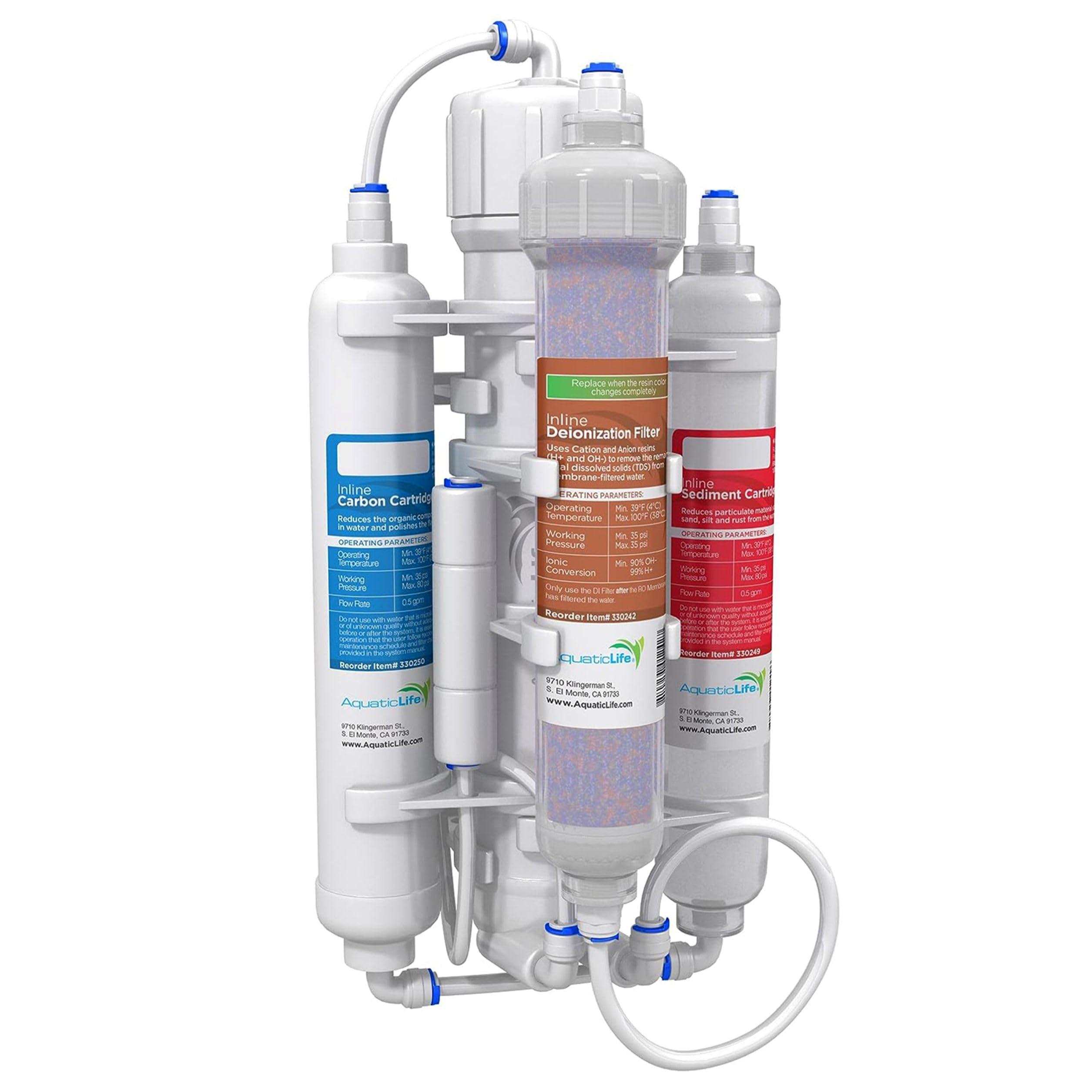 Aquatic Life RO Buddie Plus DI Four Stage Reverse Osmosis Deionization Unit 50 GPD