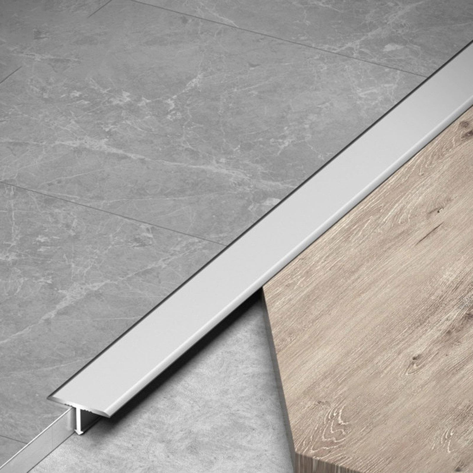 Perfil T Aluminio Anodizado 3x90cm Tapajuntas para Juntas Dilatación
