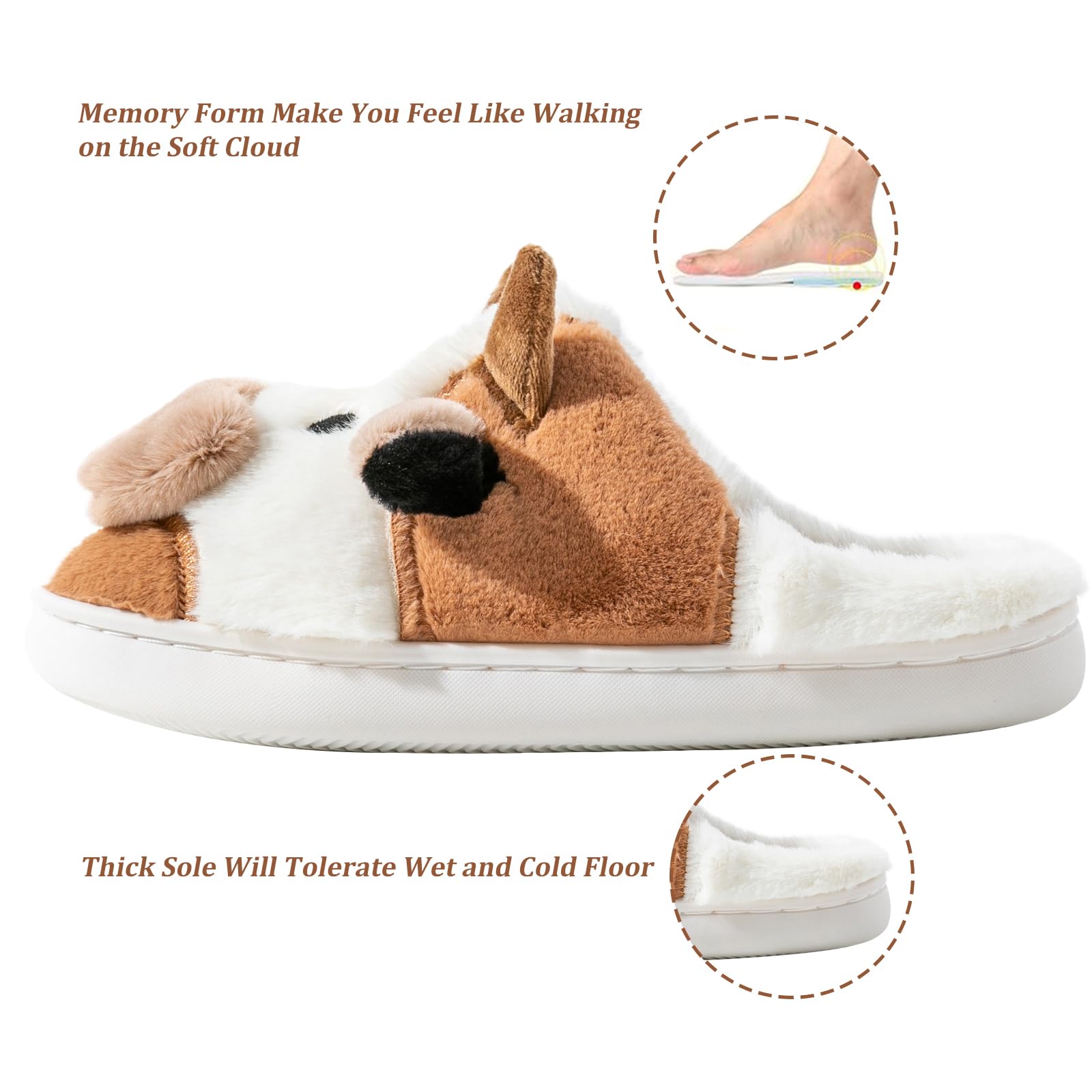 Fadezar Pantofole Donna Squalo/Mucca Ciabatte Donna Uomo Peluche Calde leggere Morbide Comode e Antiscivolo Ciabatte Invernali