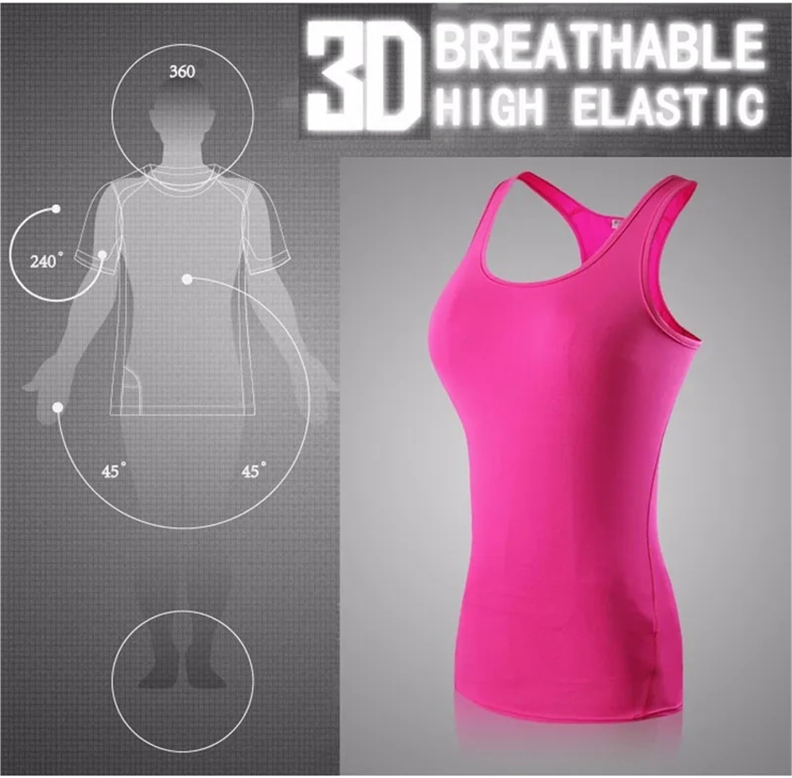 Top Fitness Senza Maniche Da Donna Canotte sportive da donna for canottiera da palestra Canottiera fitness senza maniche T-shirt Abbigliamento sportivo Top Abbigliamento Canotta da palestra Allenament