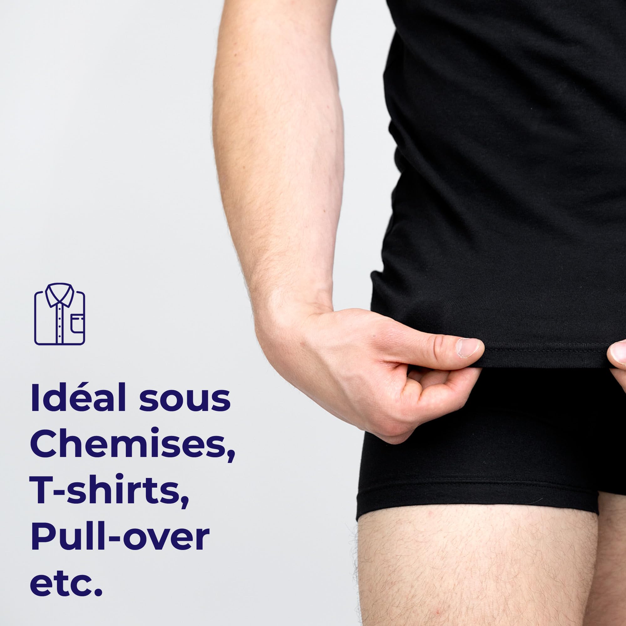 SES Lot de 2 maillots de corps basiques pour homme, avec col en V, 95 % coton, 5 % Eleastan, de qualité supérieure, pour homme, blanc, manches courtes
