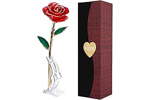 Suturun Rose Golden 24K Gold Dipped Rose with Stand