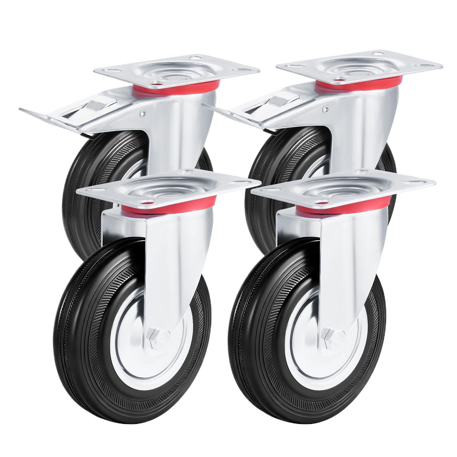 Caster Wheels, Möbelrollen Set, Transportrollen Lenkrollen 4 Stück | 360 Grad Drehung, 4 Stück Set, Bodenschonende Rollen, for Betten, Regale, Arbeitstische, Schränke
