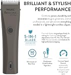 Wahl Clipper professionnel de Lithium Bravura - Du calme, léger, 90-Min Sans fil, rapide 60-Min Recharge, Chien, Chat, Cheval & Porcs - Gunmetal - Modèle 59163