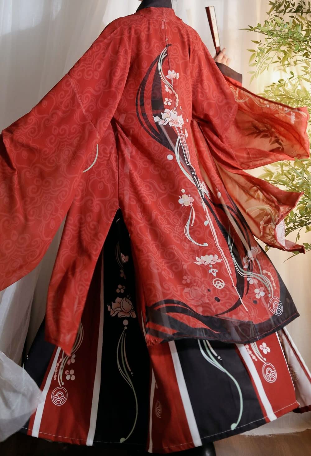 Występy sceniczne Cosplay，han chińska odzież， Chińskie starożytne zestawy Hanfu Cosplay strój dla dorosłych mężczyzn i kobiet(Schwarz,Large)