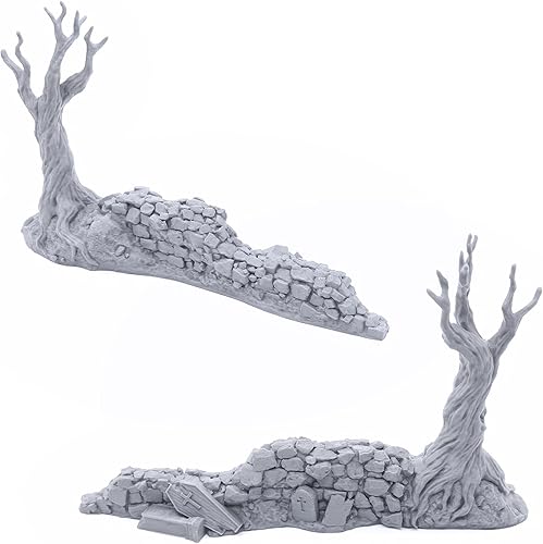 Miniatura 5 de EnderToys Paredes de cementerio sagrado por escenario imprimible, paisajes RPG de mesa impresos en 3D y terreno de juegos de guerra en miniatura de